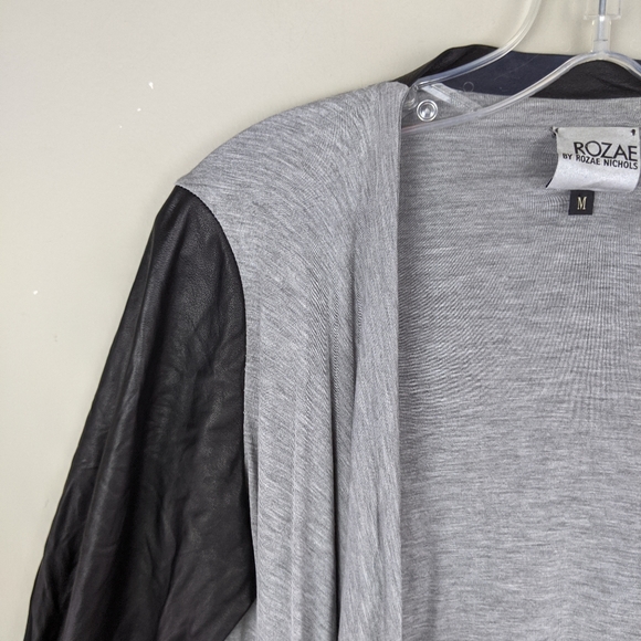 Rozae Nicholas | Gray Black Sleeve Cardigan-E90 - Picture 3 of 7